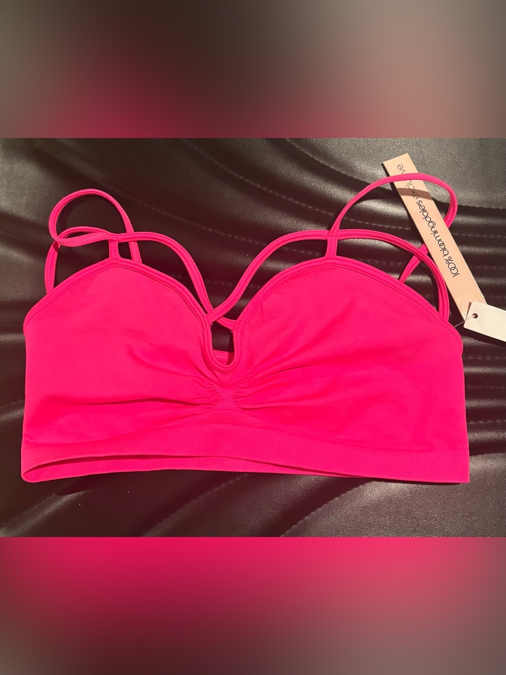 Aqua Hot Pink Strappy Bralette Top